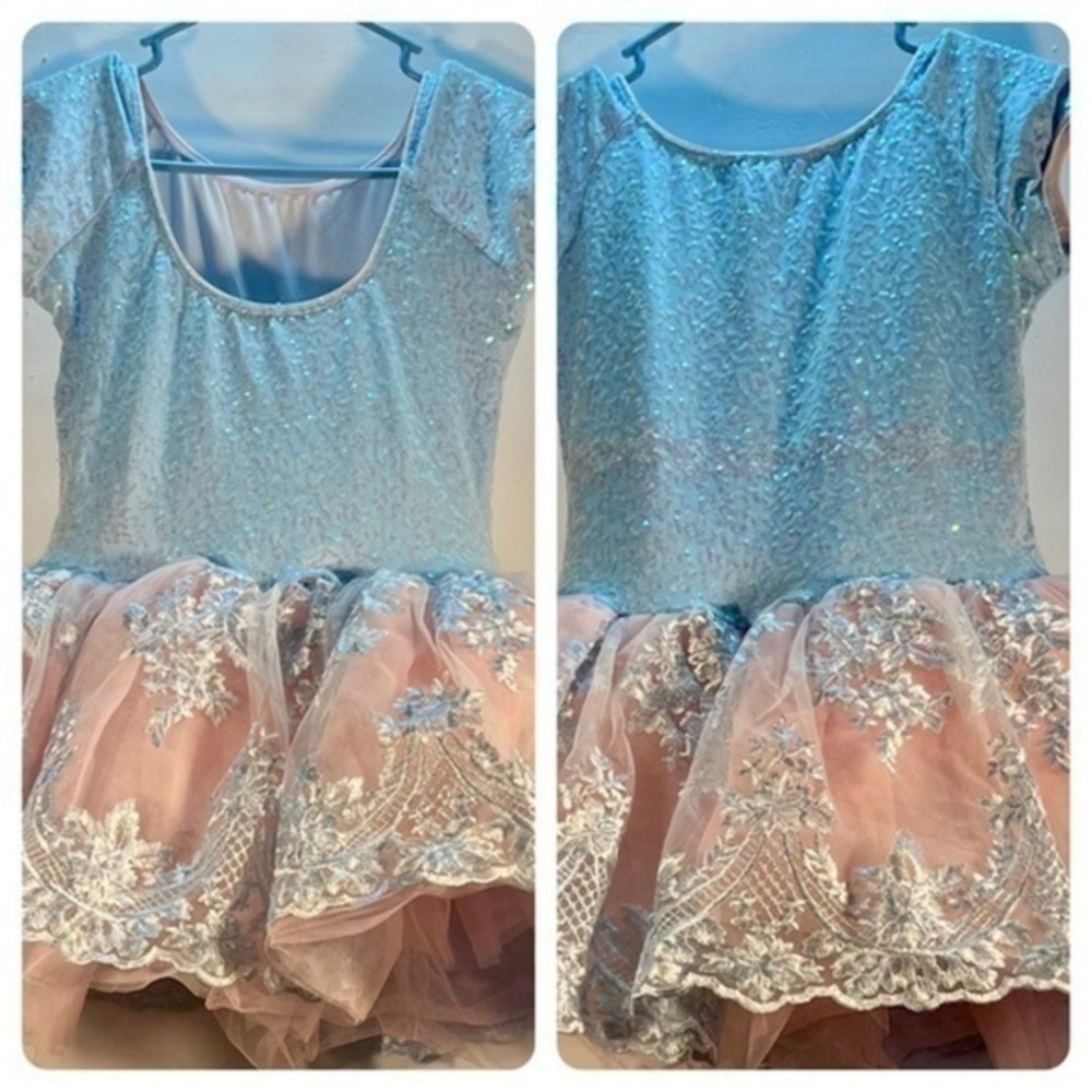 REVOLUTION GIRLS DANCE/PROM/PAGEANT DRESS PINK AND BLUE SIZE XXLC